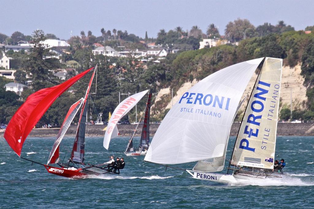 Peroni (AUS) - Race 2 - Day 4 - ANZAC 18fters - April 2016 © Richard Gladwell www.photosport.co.nz